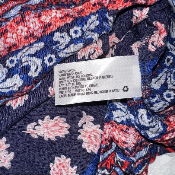 Xhilaration | NWT Asymmetrical Off Shoulder Flowy Ruffle Floral Latinx Print Top - Picture 8 of 12